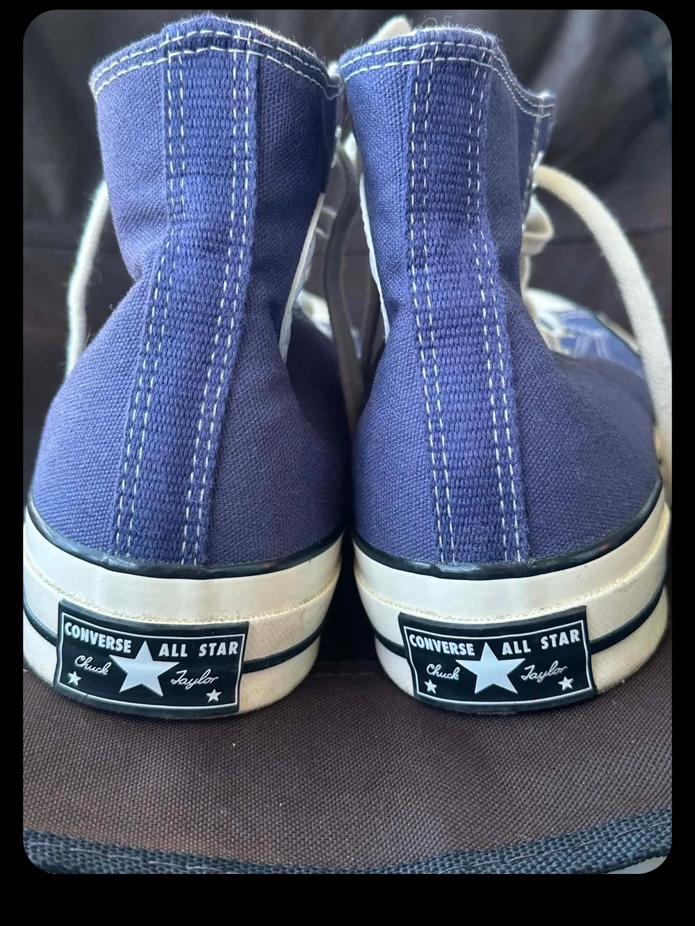Converse Navy and White High-Top Sneakers
